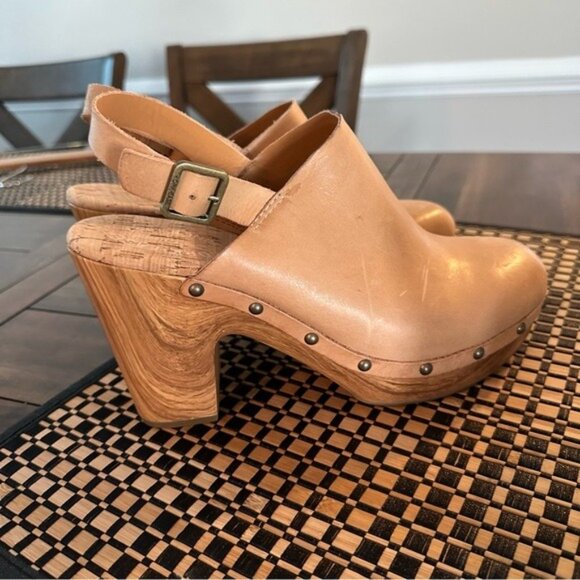 Kork-Ease Sienna Leather Clogs Tan Size 10 – Chunky Heel Vintage Boho - Picture 5 of 14